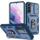 For Samsung Galaxy S22+ 5G Sliding Camera Cover TPU + PC Phone Case(Blue+Blue) - 1