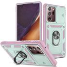 For Samsung Galaxy Note20 Ultra Sliding Camera Cover TPU + PC Phone Case(Green+Pink) - 1