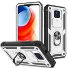For Motorola Moto G Play 2021 Sliding Camera Cover TPU + PC Phone Case(White+Black) - 1