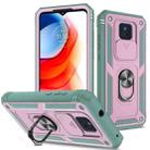 For Motorola Moto G Play 2021 Sliding Camera Cover TPU + PC Phone Case(Pink+Green) - 1