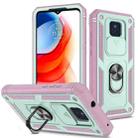 For Motorola Moto G Play 2021 Sliding Camera Cover TPU + PC Phone Case(Green+Pink) - 1