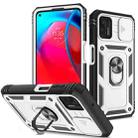 For Motorola Moto G Stylus 2021 Sliding Camera Cover TPU + PC Phone Case(White+Black) - 1