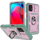 For Motorola Moto G Stylus 2021 Sliding Camera Cover TPU + PC Phone Case(Pink+Green) - 1