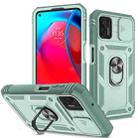 For Motorola Moto G Stylus 2021 Sliding Camera Cover TPU + PC Phone Case(Green+Green) - 1