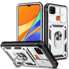 For Xiaomi Redmi 9C Sliding Camera Cover TPU + PC Phone Case(White+Black) - 1