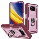 For Xiaomi Poco X3 NFC Sliding Camera Cover TPU + PC Phone Case(Pink+Red) - 1