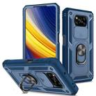 For Xiaomi Poco X3 NFC Sliding Camera Cover TPU + PC Phone Case(Blue+Blue) - 1