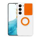 For Samsung Galaxy S23 5G Sliding Camera Cover Design Phone Case with Ring Holder(Orange) - 1