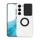 For Samsung Galaxy S23+ 5G Sliding Camera Cover Design Phone Case with Ring Holder(Black) - 1