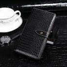 For Motorola Moto G8 Power idewei Crocodile Texture Horizontal Flip Leather Case with Holder & Card Slots & Wallet(Black) - 1
