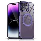 For iPhone 14 Electroplated CD Texture Magsafe Phone Case(Purple) - 1
