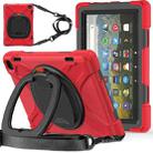 For Amazon Fire HD 8 2022 Silicone + PC Protective Tablet Case with Holder & Shoulder Strap(Red) - 1