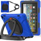 For Amazon Fire HD 8 2022 Silicone + PC Protective Tablet Case with Holder & Shoulder Strap(Blue) - 1