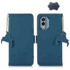 For Nokia X30 5G Genuine Leather Magnetic RFID Leather Phone Case(Blue) - 1