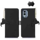 For Nokia X30 5G Genuine Leather Magnetic RFID Leather Phone Case(Black) - 1