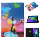 For iPad Pro 11 (2020) Coloured Drawing Pattern Horizontal Flip Leather Tablet Case with Holder & Card Slot & Sleep / Wake-up Function(Romantic Tower) - 1