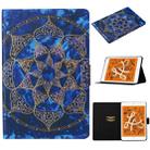 For iPad mini 5 / 4 / 3 / 2 / 1 Coloured Drawing Pattern Horizontal Flip Leather Case with Holder & Card Slot & Sleep / Wake-up Function(Blue Mandala) - 1