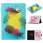 For iPad 9.7 (2018) & (2017) Coloured Drawing Pattern Horizontal Flip Leather Case with Holder & Card Slot & Sleep / Wake-up Function(Pineapple) - 1