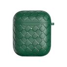 For AirPods 1 / 2 Weave Texture TPU Wireless Earphone Protective Case(Green) - 1