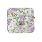 For AirPods Pro PU Leather Wireless Earphone Case(Purple White Flowers) - 1
