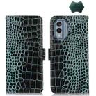 For Nokia X30 5G Crocodile Top Layer Cowhide Leather Phone Case(Green) - 1