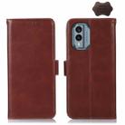For Nokia X30 5G Crazy Horse Top Layer Cowhide Leather Phone Case(Brown) - 1