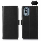 For Nokia X30 5G Crazy Horse Top Layer Cowhide Leather Phone Case(Black) - 1