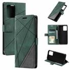 For Realme C30 4G Skin Feel Splicing Leather Phone Case(Green) - 1