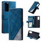 For Xiaomi Redmi 11 Prime 4G Skin Feel Splicing Leather Phone Case(Blue) - 1