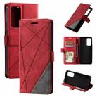 For Xiaomi Redmi 11 Prime 4G Skin Feel Splicing Leather Phone Case(Red) - 1