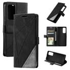 For Xiaomi Redmi 11 Prime 4G Skin Feel Splicing Leather Phone Case(Black) - 1