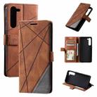 For Samsung Galaxy S23+ 5G Skin Feel Splicing Leather Phone Case(Brown) - 1