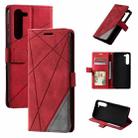 For Samsung Galaxy S23+ 5G Skin Feel Splicing Leather Phone Case(Red) - 1