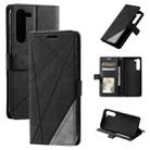 For Samsung Galaxy S23+ 5G Skin Feel Splicing Leather Phone Case(Black) - 1