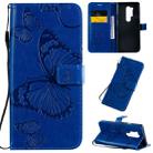 For OnePlus 8 Pro 3D Butterflies Embossing Pattern Horizontal Flip Leather Case with Holder & Card Slot & Wallet & Lanyard(Blue) - 1