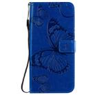 For OnePlus 8 Pro 3D Butterflies Embossing Pattern Horizontal Flip Leather Case with Holder & Card Slot & Wallet & Lanyard(Blue) - 2