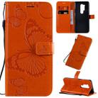 For OnePlus 8 Pro 3D Butterflies Embossing Pattern Horizontal Flip Leather Case with Holder & Card Slot & Wallet & Lanyard(Orange) - 1