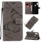 For Motorola Moto E7 3D Butterflies Embossing Pattern Horizontal Flip Leather Case with Holder & Card Slot & Wallet & Lanyard(Grey) - 1