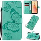 For OPPO A8 / A31 (2020) 3D Butterflies Embossing Pattern Horizontal Flip Leather Case with Holder & Card Slot & Wallet & Lanyard(Green) - 1