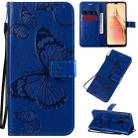 For OPPO A8 / A31 (2020) 3D Butterflies Embossing Pattern Horizontal Flip Leather Case with Holder & Card Slot & Wallet & Lanyard(Blue) - 1