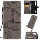 For OPPO Find X2 Pro 3D Butterflies Embossing Pattern Horizontal Flip Leather Case with Holder & Card Slot & Wallet & Lanyard(Grey) - 1