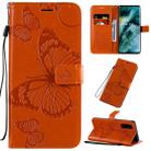 For OPPO Find X2 3D Butterflies Embossing Pattern Horizontal Flip Leather Case with Holder & Card Slot & Wallet & Lanyard(Orange) - 1