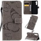 For OPPO Realme 6 Pro 3D Butterflies Embossing Pattern Horizontal Flip Leather Case with Holder & Card Slot & Wallet & Lanyard(Grey) - 1