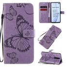 For Xiaomi Redmi K30 3D Butterflies Embossing Pattern Horizontal Flip Leather Case with Holder & Card Slot & Wallet & Lanyard(Purple) - 1