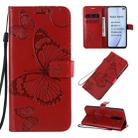 For Xiaomi Redmi K30 3D Butterflies Embossing Pattern Horizontal Flip Leather Case with Holder & Card Slot & Wallet & Lanyard(Red) - 1