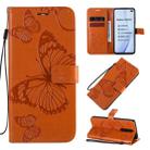 For Xiaomi Redmi K30 3D Butterflies Embossing Pattern Horizontal Flip Leather Case with Holder & Card Slot & Wallet & Lanyard(Orange) - 1