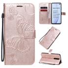 For Xiaomi Redmi K30 3D Butterflies Embossing Pattern Horizontal Flip Leather Case with Holder & Card Slot & Wallet & Lanyard(Rose Gold) - 1