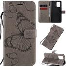 For Galaxy A91 / M80s / S10 Lite 3D Butterflies Embossing Pattern Horizontal Flip Leather Case with Holder & Card Slot & Wallet & Lanyard(Grey) - 1