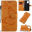 For Galaxy A91 / M80s / S10 Lite 3D Butterflies Embossing Pattern Horizontal Flip Leather Case with Holder & Card Slot & Wallet & Lanyard(Yellow) - 1