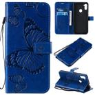 For Galaxy M11 3D Butterflies Embossing Pattern Horizontal Flip Leather Case with Holder & Card Slot & Wallet & Lanyard(Blue) - 1